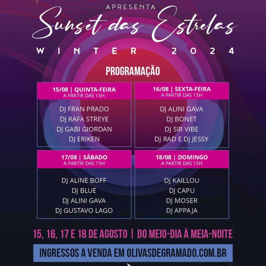 Sunset das Estrelas no Olivas de Gramado - Ingresso com 5% desconto 1