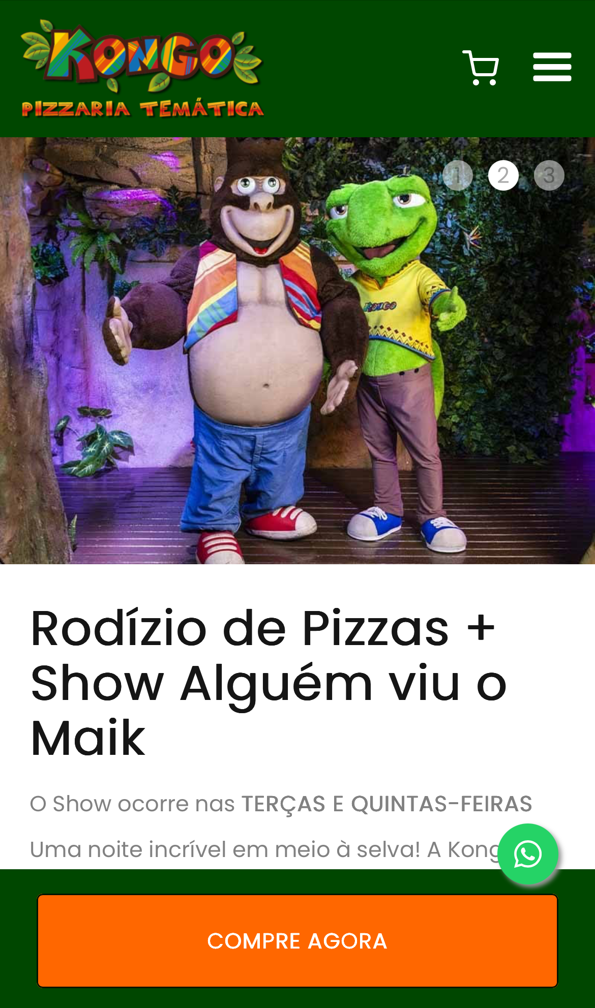 Cupón Pizzería Kongo: OVIAJANTE - Todo sobre esta increíble atracción en Gramado 4 Paso 2 - Haga clic en "Comprar ahora".