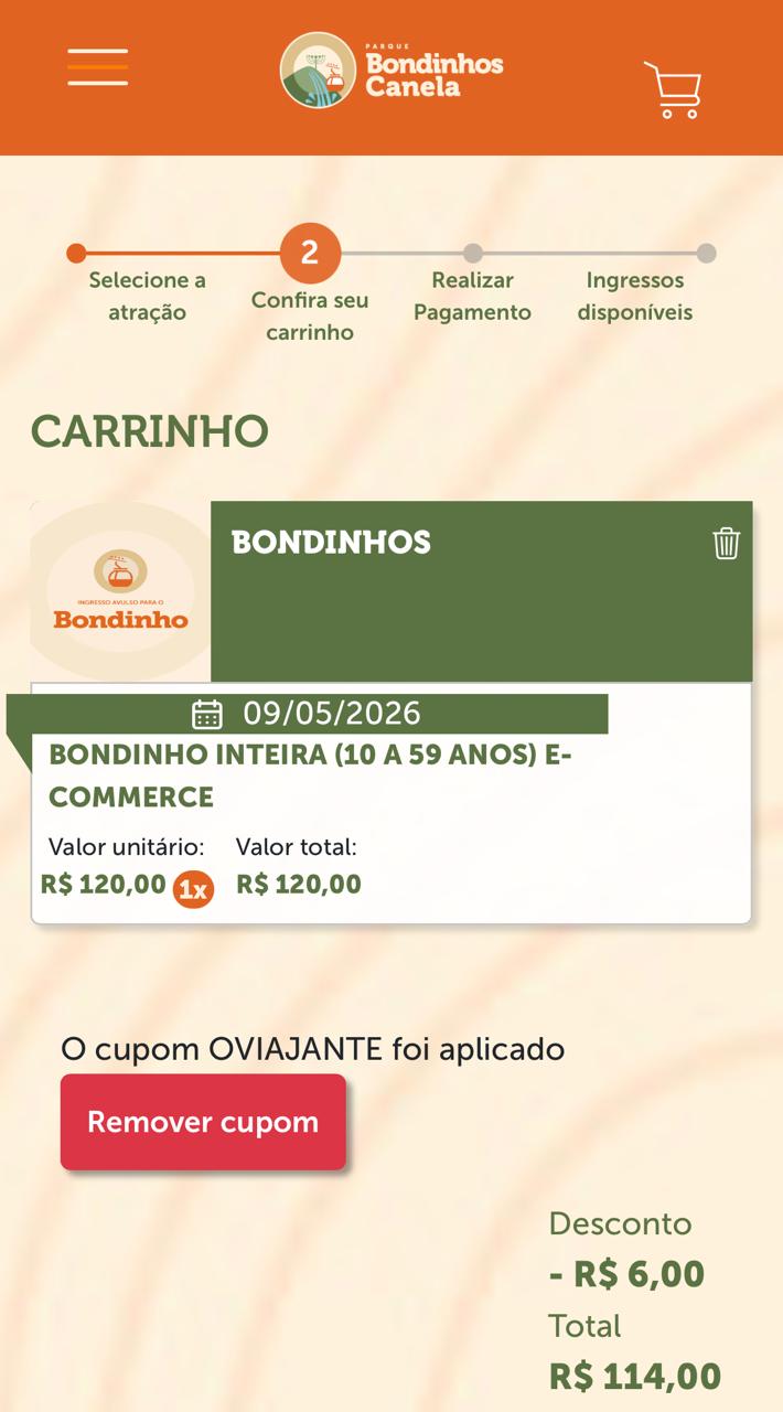 Cupom Bondinhos aereos canela