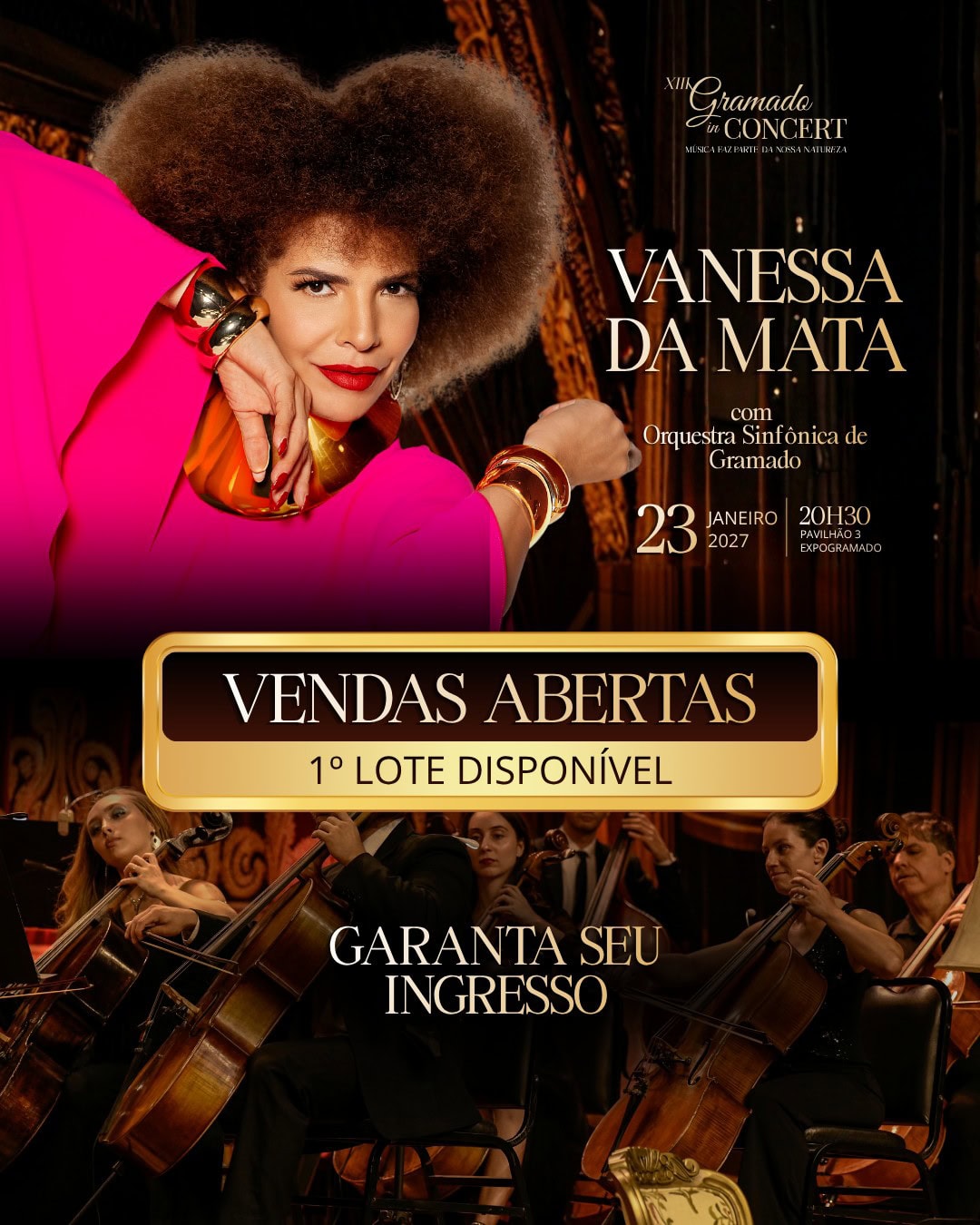 Show Vanessa da Mata no Expogramado em Gramado – vendas abertas do 1º lote de ingressos