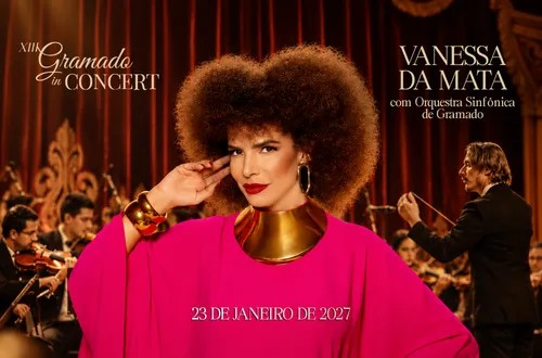 Vanessa da Mata e a Orquestra Sinfônica de Gramado no palco do Gramado in Concert 2027