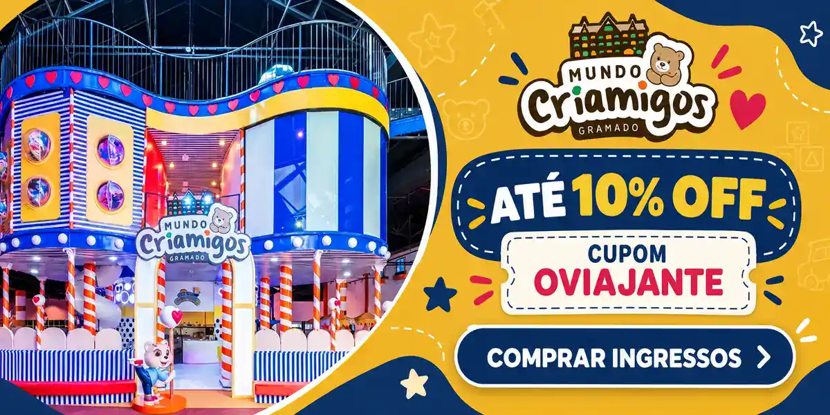 Mundo Criamigos Gramado – ingressos com cupom OVIAJANTE 10% de desconto